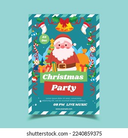 Vector Illustration of Christmas Party Flyer