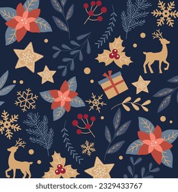 Vector illustration of Christmas pattern.