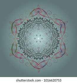 Vector illustration. Christmas pattern with snowflakes abstract background. Neutral, gray and pink snowflakes. Holiday design for Christmas and New Year fashion prints.
