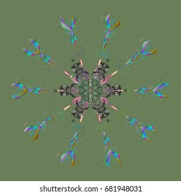 Vector illustration. Christmas pattern with snowflakes abstract background. Background. Holiday design for Christmas and New Year fashion prints. Snowflakes.