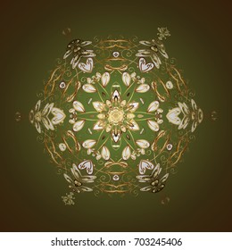 Vector illustration. Christmas pattern with snowflakes abstract background. Background. Holiday design for Christmas and New Year fashion prints. Snowflakes.