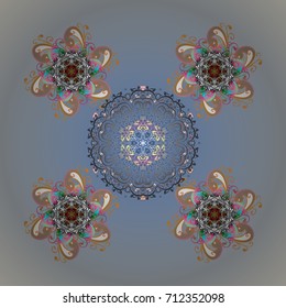 Vector illustration. Christmas pattern with snowflakes abstract background. Holiday design for Christmas and New Year fashion prints. 