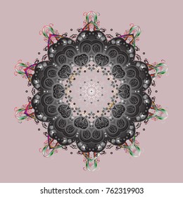 Vector illustration. Christmas pattern with snowflakes abstract background. Neutral, gray and brown snowflakes. Neutral, gray and brown colors. Holiday design for Christmas and New Year fashion prints
