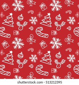 Vector Illustration of Christmas pattern with white snowflakes changeable color background