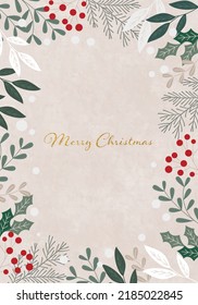 Vector illustration of Christmas plants