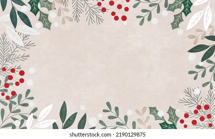 Vector illustration of Christmas plants