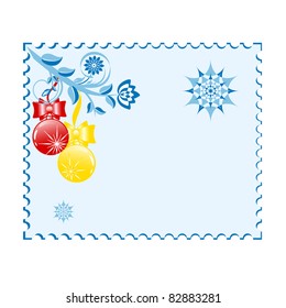 Vector illustration of a Christmas postcard
