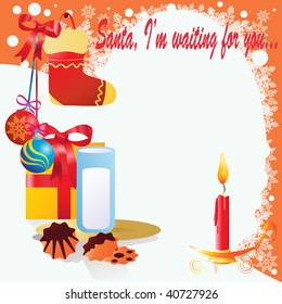 vector illustration, christmas postcard, banner concept.