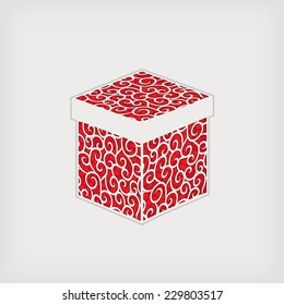 vector illustration of Christmas present box
