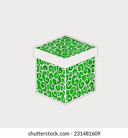 vector illustration of Christmas present box