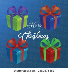 Vector illustration of Christmas presents box