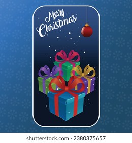 Ilustración vectorial de la caja de regalos de Navidad