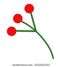 Vector illustration of a Christmas red plant