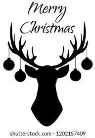 vector illustration of Christmas reindeer. Christmas background.