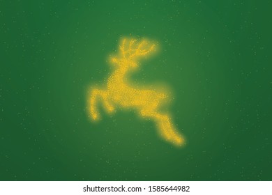 Vector Illustration of Christmas Reindeer. Christmas Card. Glowing Reindeer Vector Illustration. Perfect for x-mas greeting cards, posters and other festive graphics.