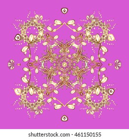 Vector illustration. Christmas s. Magic golden holiday abstract background with star and falling snowflakes.