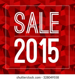  Vector illustration of Christmas sale business promotion poster or card design template at red geometric background.