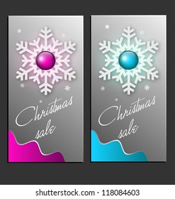 Vector illustration of Christmas sale cards