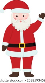 Vector illustration of Christmas Santa Claus. Happy New Year character