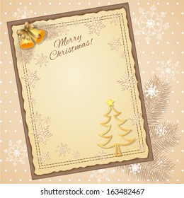 vector illustration christmas scrapbooking card  - eps10