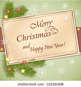 vector illustration christmas scrapbooking card - eps10