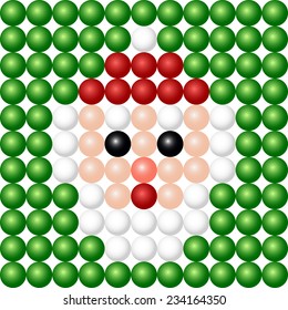 Vector illustration: Christmas seamless 3d background mosaic with Santa Claus head