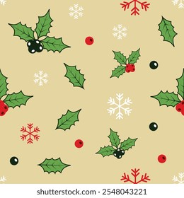 Ilustração vetorial de um padrão de Natal sem emenda