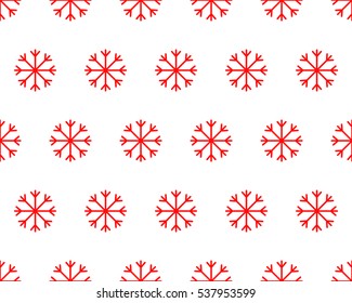 Vector illustration of Christmas seamless pattern with snowflakes. White background. It can be used in the design of a sweater, wrapping paper, packages, etc.