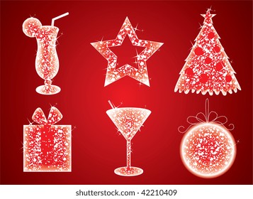 Vector illustration of Christmas set