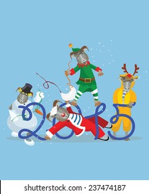vector illustration christmas sheep