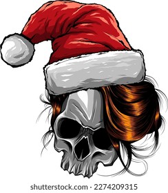 vector illustration Christmas skull. vintage design t-shirts