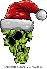 vector illustration Christmas skull. vintage design t-shirts