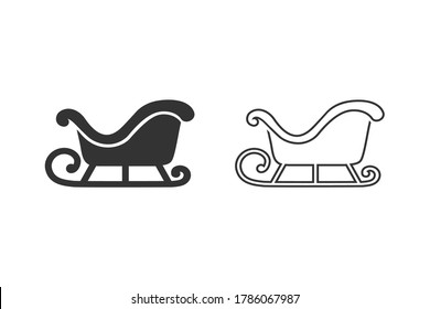 Vector Illustration of a Christmas Sleigh Line Icon set