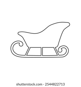 Vector Illustration of a Christmas Sleigh Line Icon