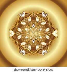 Vector illustration. Christmas snowflake of decoration on snow. Christmas festive background.
