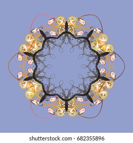 Vector illustration. Christmas snowflake of decoration on snow. Christmas festive background.