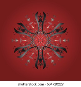 Vector illustration. Christmas snowflake of decoration on snow. Christmas festive background.
