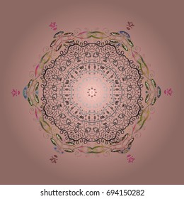 Vector illustration. Christmas snowflake of decoration on snow. Christmas festive background.