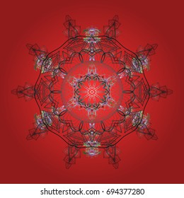 Vector illustration. Christmas snowflake of decoration on snow. Christmas festive background.