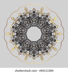 Vector illustration. Christmas snowflake of decoration on snow. Christmas festive background.