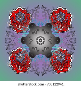 Vector illustration. Christmas snowflake of decoration on snow. Christmas festive background.