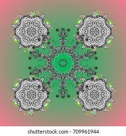Vector illustration. Christmas snowflake of decoration on snow. Christmas festive background.