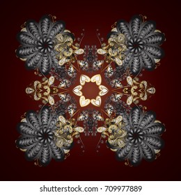 Vector illustration. Christmas snowflake of decoration on snow. Christmas festive background.