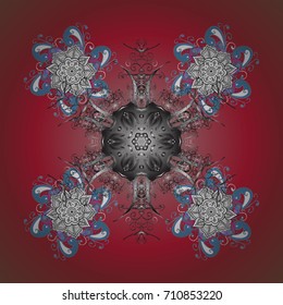 Vector illustration. Christmas snowflake of decoration on snow. Christmas festive background.