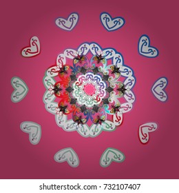 Vector illustration. Christmas snowflake of decoration on snow. Christmas festive background.