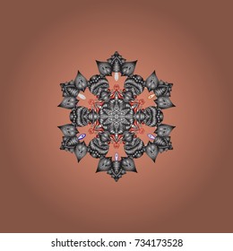 Vector illustration. Christmas snowflake of decoration on snow. Christmas festive background.