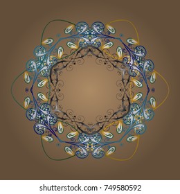 Vector illustration. Christmas snowflake of decoration on snow. Christmas festive background.
