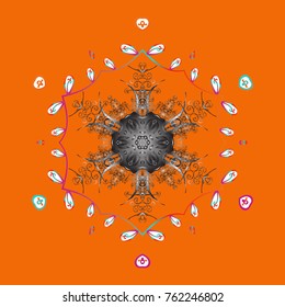 Vector illustration. Christmas snowflake of decoration on snow. Christmas festive background.