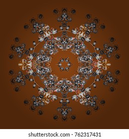 Vector illustration. Christmas snowflake of decoration on snow. Christmas festive background.