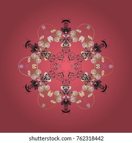 Vector illustration. Christmas snowflake of decoration on snow. Christmas festive background.